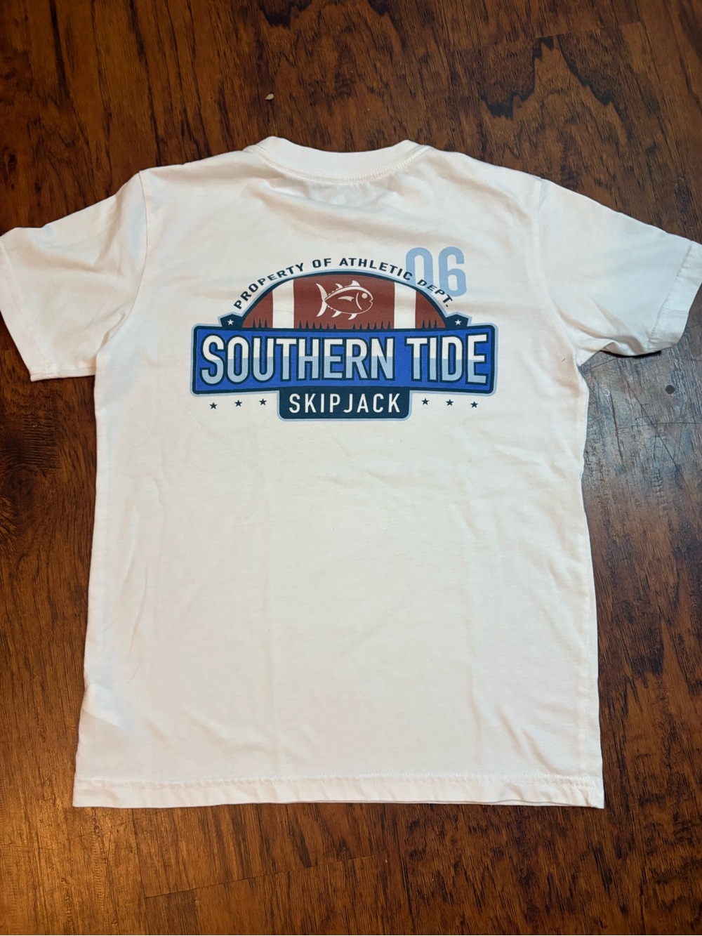 Southern Tide Short-Sleeve Skipjack Logo Tee - White / Blue / Orange